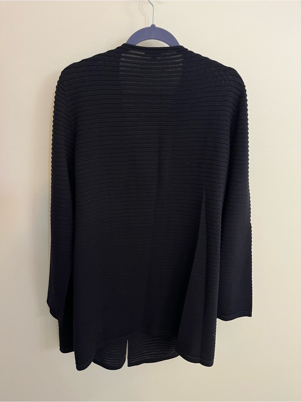 Talbots 3X Black Ribbed Open-Front Women’s Cardigan - Picture 2 of 7